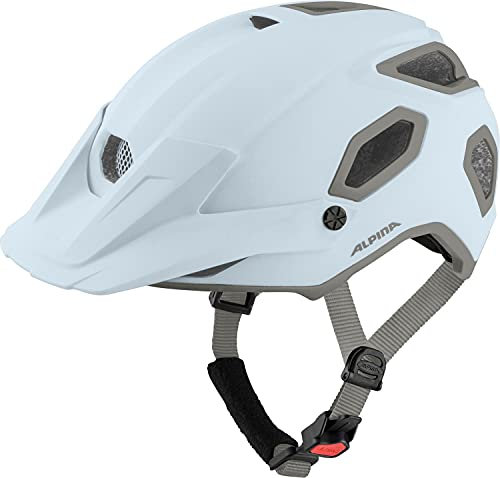 Alpina COMOX - Widerstandsfähiger, Stoßabsorbierender & Anpassbarer Enduro Fahrradhelm Mit kurzem Schild Für Erwachsene, Dove Blue-Grey matt, 52-57 cm