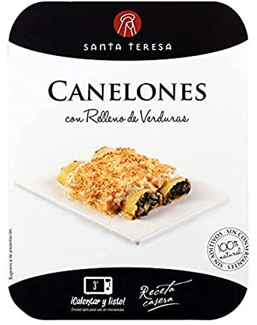 Santa Teresa - Platos Preparados Sin Conservantes ni Aditivos. ¡Calentar y Listo! (Canelones con Relleno de Verduras 220 g)