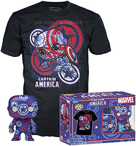 Captain America Marvel Patriotic Age (Art Series) - Pop! & Tee Männer Funko Pop! Standard M