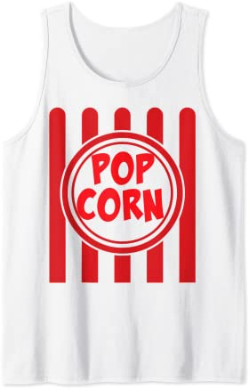 Popcorn Karneval Kostüm Shirt Lustig Rot Weiß Gestreift Tank Top