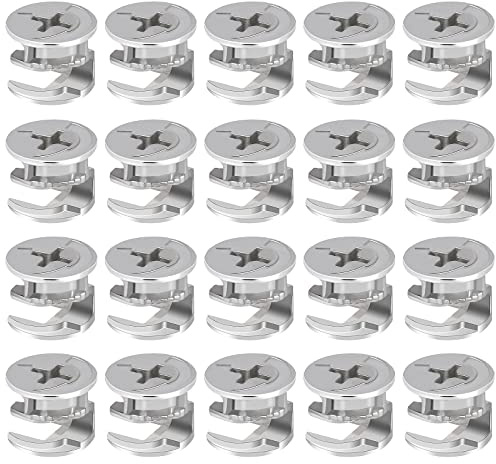 20 Pieces Furniture Cam Lock Fasteners 15mm x 12mm Furniture Cam Lock Nut Connectors Fittings for Cabinet Drawer Wardrobe Panel Connecting