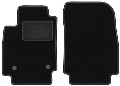 Velours-Fußmatten vorne passend für Renault Captur 2013-2019, Schwarz, LUX | passend für SUV; Velours-Teppich (Polypropylen), ca. 6,5 mm; rutschfest, runde Befestigungen (Typ RN)