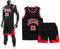 Basketball Trikot Shirt und Shorts, Erwachsene Basketball Jersey, Basketball ärmellose Anzug, Basketball Sportbekleidung, T-Shirt Weste + Shorts, Jugendlich Sweatshirt(L,Schwarz)