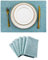 Home Brilliant Table Mats Set of 6, Teal Placemats for Kitchen Dinning Restaurant, Faux Linen Heat Resistant Washable Place Mats, 33 x 48 cm(13x19 Inch), Teal