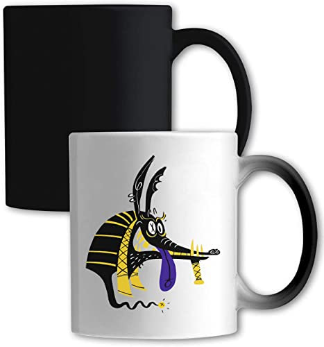 Goofy Anubis Egyptian God Farbwechsel-Becher Weiß One Size