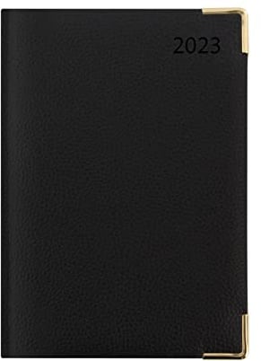 Letts of London Connoisseur A5 Tageskalender mit Terminen 2023 - Schwarz, 23-TC1XBK