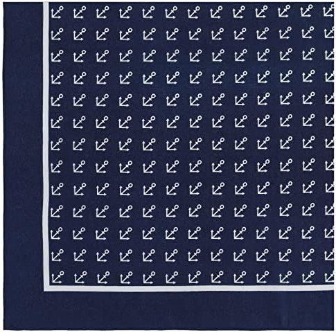 modAS Vierecktuch Bandana Kopftuch ca. 54x54 cm- Tuch in verschiedenen Designs und Farben aus Baumwolle in Blau mit Anker