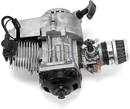 49CC 2-Takt Pocket Bike Getriebe Vergaser Set Motor Aluminum Minimotor Motor mit Vergaser Getriebe für Pocket Bike Mini Dirt Bike ATV Roller