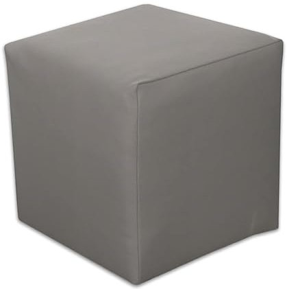 Best for Home - Sitzhocker | Bodenkissen Hocker | Sitzwürfel Kunstleder | Fußhocker Wohnzimmer Gepolstert | 40x40x40 | Holzwerkstoff (Grau)