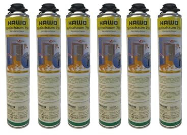 6x Pistolenschaum Bauschaum PU-Schaum Schaum Montageschaum Dämmschaum Füllschaum 750ml = 4500 ml