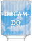 EHOMERY Duschvorhang Schwer Duschrollo Schnelltrocknend Wolke Duschvorhangringe Extra Groß Duschrollo Schnelltrocknend Polyester Blau Rostfreie Ösen Und 12 Hakenringe, 160X180Cm