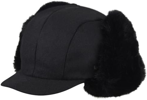 Kangol Unisex Fliegermütze Wolle Baskenmütze, Schwarz/Schwarz, 54