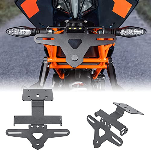 TAZGANTAX Motorrad-Nummernschild-Kotflügel-Eliminator-Set für hinten, kompatibel mit K.T.M RC390 RC 390 RC-390 2022 2023, Kennzeichen mit LED-Licht, Tail Tidy-Stützhalterungsteil