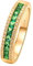 KnBoB Ring Schlicht, Damen 18 Karat (750) Gold Ring, Elegant Grün Quadrat Erstellt Smaragd mit Weiß Rund Moissanit Größe 66 (21.0)