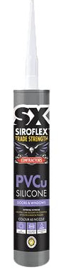 SX White PVCu Silicone 300ml - Neutral Curing - Window and Door Frame Sealant - Indoor and Outdoor - UV, Water and Moisture Resistant