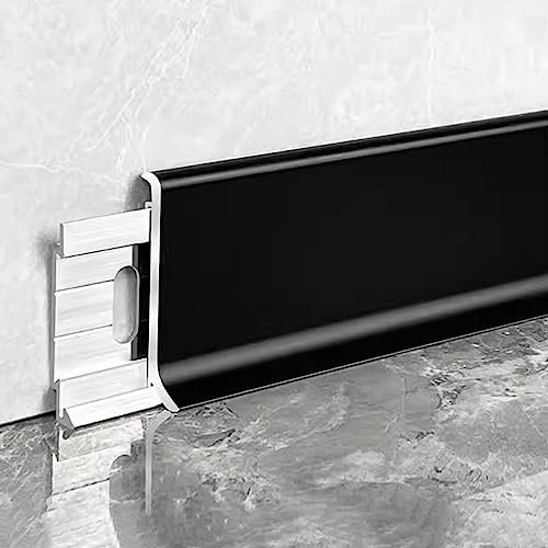 Sockelleiste Sockelleisten Fussleisten 1m Sockelleiste Für Die Wand Weiß Grau Gold Schwarz, Fußboden Sockelleiste Für Fliesen/ Holz/ Beton Wände, Metall Aluminium Wandsockel Schutzabdeckung ( Color :