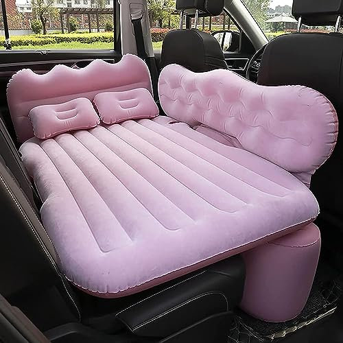 ORDALI Auto Luftmatratze Matratze für Cr-V CRV Element Fit Hr-V CRV Insight Jazz Pilot,Aufblasbare Bettauflagen Rücksitz Air Bett Kofferraum Luftbett Reisen Luftcouch Tragbare Isomatte,Pink