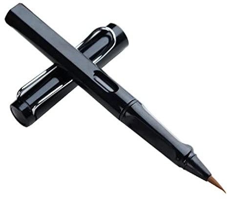 Portable Refillable Calligraphy Brush Pen Piston Filled Fountain Pen Calligraphy Pen Black Ink Calligraphy Painting Calligraphy Brush Pen Art Marker Black for Beginners