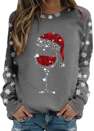weihnachten oberteile teenager mädchen Rentier Bambi Schneemann Weihnachtsgeschen handtasche damen umhängetasche basic pullover damen sweatmantel damen damen y2k oberteil damen wintermantel lang