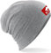 Beanie Mütze mit Göktürk Bozkurt Flagge Türk Fahne Ayyildiz Türkiye für Herren Damen und Kinder Navyblau weiß schwarz grau (DE/NL/SE/PL, Alphanumerisch, Einheitsgröße, Grau)