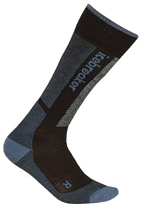 Icebreaker Women’s Merino Ski+ Light Over the Calf Socks - Black/Dawn/Graphite - Large