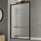 LUXURA® Matt Black Square Framed Fluted Over Bath Shower Screen 6mm Toughened Safety Glass Panels 800mm Bathroom Reversible Screen