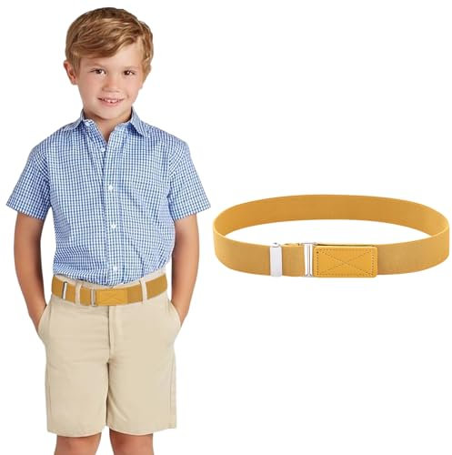 WELROG Elastischer Kinder Gürtel mit Klettverschluss - Verstellbarer Stretchgürtel ohne Schnalle für Jungen und Mädchen