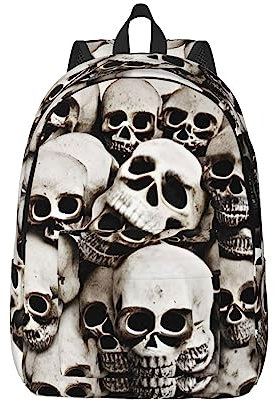 DRTGEDS Mexikanischer Totenkopf-Rucksack, leicht, mit 1 Hauptfach, Schulter-Rucksack, Handgepäck, Schwarz, Medium
