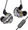 in Ear Monitor with Mic, CCZ DC01 PRO Ultra-strong Bass Wired Gaming Earbuds Headphone with 4N OFC Detachable IEM Cable, IEM Earphone Noise Canceling Headset for Singers Musicians (Clear, with Mic)