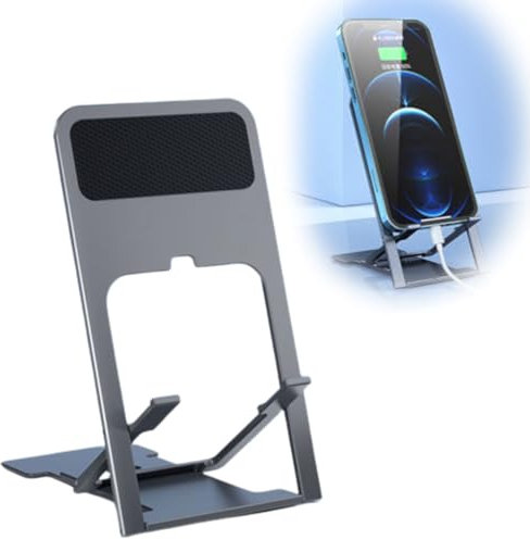 Fc'Noqgn Supporto Telefono Regolabile Cellulare da Tavolo in APS, Antiscivolo e Pieghevole Supporto Dock per iP 14 13 12 11 Pro Max Mini, Galaxy, Huawei e Altri Smartphone
