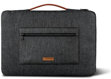 CABAIA - Housse Ordinateur 13-14 Pouces | Protection Molletonnée | Tissu 100% Recyclé | Pochette de Rangement | Durable & Écoresponsable | Plaine Saint-Denis