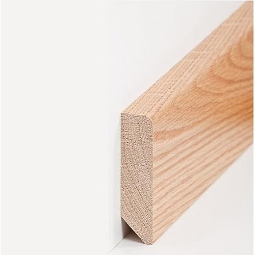 PROVISTON Plinthe en bois massif - 20 x 80 x longueurs tombantes jusqu'à environ 2400 mm, en bois massif de chêne à coller, visser et clouer - Plinthe by PROVISTON - 2,4 m
