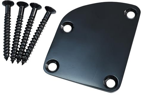 OVSAL Guitar Neck Plate Curved Neck Plate Neck Joint Plate Electric Guitar Part Replacement for Telecaster Neck Tele Neck Strat Neck Stratocaster Neck Bass Neck Electroplated Black
