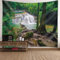 Epinki Wandtuch Natur, Wandteppich Landschaft Natur Wasserfälle Wald Wandteppiche Polyester Accessoires für die Wand in Wohnzimmerdekoration, Grün, 240x220cm