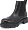 QUEEN HELENA Stivaletti di Pelle Bassi Stivali Chelsea con Plateau Donna S258 (Nero, Sistema Taglie Calzature EU, Adulto, Donna, Numero, Media, 35)