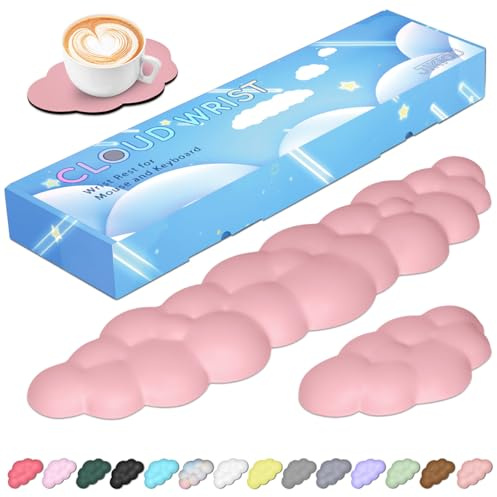 JIKIOU Repose-poignet confortable en cuir, base antidérapante en polyuréthane, en mousse à mémoire de forme pour ordinateur/ordinateur portable/Mac/jeux/bureau, soulage les douleurs, cadeau de Noël