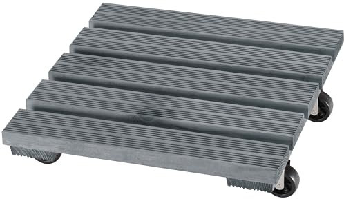 Dörner + Helmer Pflanzenroller Mammut, Quadratisch, 38cm x 38cm, 100kg Tragkraft, Rutschhemmend, für Outdoor, Grau