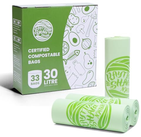 RAYTID Compostable Food Waste Bags 30L Biodegradable Caddy Liners 33 Bags