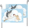 Garten Flaggen Babyparty, Storch Mit Baby Feiertage Flags Dekoration Personalisierte Gartenflagge Uv-Beständig Gartens Banner Für Parade Party Outdoor 90X152CM