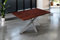 SAM Esstisch Josy | 120 x 80 cm | Holz Nussbaum-Optik | Spider-Gestell Metall Silber | 40 mm Tischplatte mit Baumkante | Tisch für Esszimmer & Küche