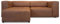 ebuy24 Heaven Sofa mit Chaiselong (Leder, Cognac)