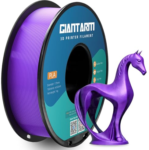 GIANTARM PLA Filament 1.75mm Lila, 3D Drucker Filament PLA, MaBgenauigkeit +/- 0,02mm, 1kg Spule (2.2 LBS) 3D Druck Filament für 3D Drucker, Lila