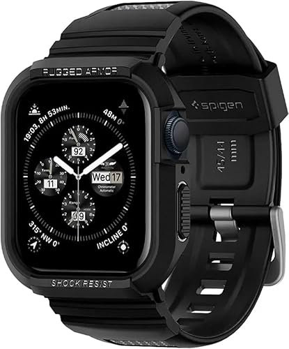 Rugged Armor Pro para Apple Watch Ultra 2/Ultra 9/8/7 - Funda de fibra de carbono con correa para iWatch Series 6/5/4/SE - A prueba de golpes, resistente al sudor, ajuste seguro, Iwatch 7 8 9 size