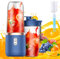 WDKXCN Batidora portátil de 400 ml, batidora portátil de 6 cuchillas, batidora portátil para batidos con tazas, cepillo, mini batidora para llevar para batidos