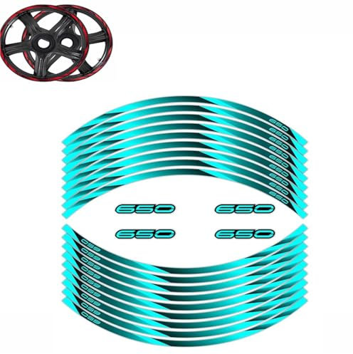 MPODYTSF Aufkleber für Motorrad Für Kawasaki Für Ninja Z650 EX650 Motorrad Rad Hub Decals Reflektierende Aufkleber Dekoration Zubehör(Blu)