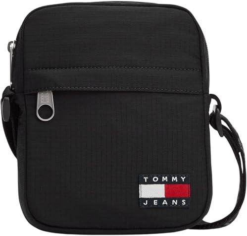 Tommy Jeans Herren Crossbody Bag Tasche Daily Ripstop Reporter mit Außentasche, Schwarz (Black), Einheitsgröße