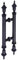 WJYWX Stainless Steel Door Handle Double Sided, 1 Pair Pull Push Sliding Barn Door Handle, Commercial H Shape Glass Shower Door Pull Handles(Black,600mm)