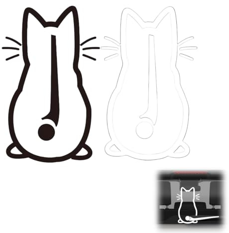 WeddHuis 2 Stück Katzen Wischer Aufkleber Lustiger Cartoon Kätzchen Schwanz Auto Scheibenwischer Aufkleber Auto Körper Aufkleber