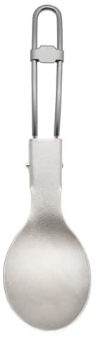 Titanium Folding Spoon Spork Fork Set Lightweight Camping Cutlery Portable Tableware Outdoor Travel Utensils Reusable for Backpacking Hiking Picnic Lunchbox Camping Flatware Ti1022T