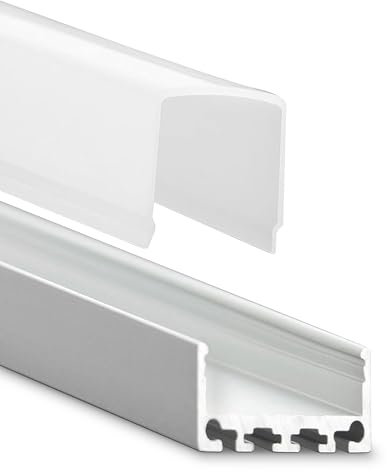 Profil aluminium en U pour rubans à LED, Alu U-Profil Mini 24 - hohe milchige Abdeckung, EFP